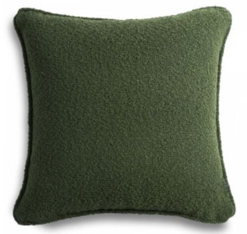 Green boucle decorative cushion with piping 45