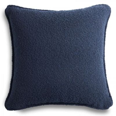 Dark Blue boucle decorative cushion with piping 45