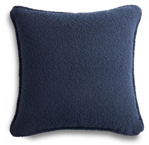 Dark Blue boucle decorative cushion with piping 50