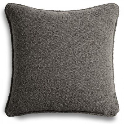 Grey boucle decorative cushion with piping 45