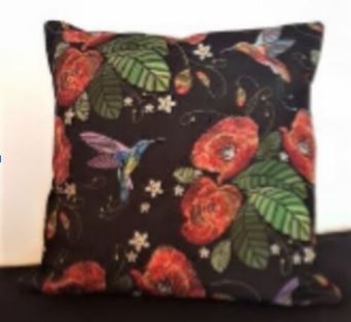 Poppies velvet decorative cushion 45
