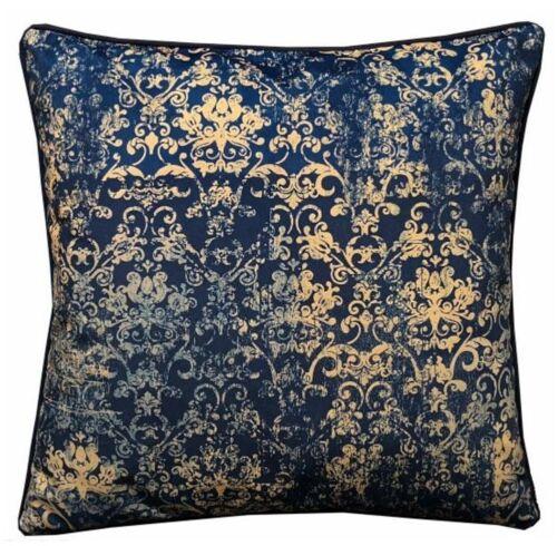 Navy Ornament decorative cushion with piping 45