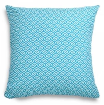 Coussin d'extérieur de jardin géométrique bleu 50