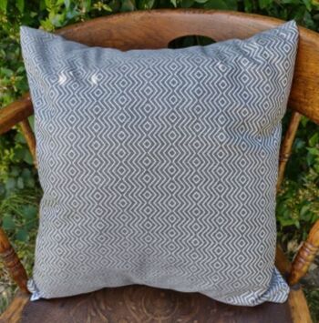 Coussin de jardin extérieur géométrique gris 45 1