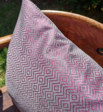 Coussin de jardin extérieur géométrique Fuschia 50 2