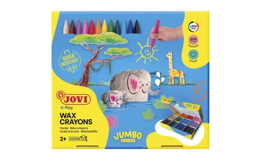 Jovi Lápices Jumbo Easy Grip, Caja de 300 Lápices Triangulares, Colores Surtidos, Súper Resistentes y Eficaces