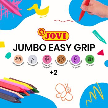 Jovi Lápices Jumbo Easy Grip, Caja de 300 Lápices Triangulares, Colores Surtidos, Súper Resistentes y Eficaces 6