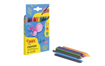 Jovi Lápices Jumbo Easy Grip, Estuche de 12 Lápices Plásticos Hexagonales, Colores Surtidos, Ideal para Niños 2