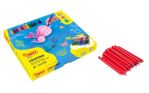 Jovi Lápices Jumbo Easy Grip, Caja de 300 Lápices Plásticos Hexagonales, Colores Surtidos, Ideal para Niños