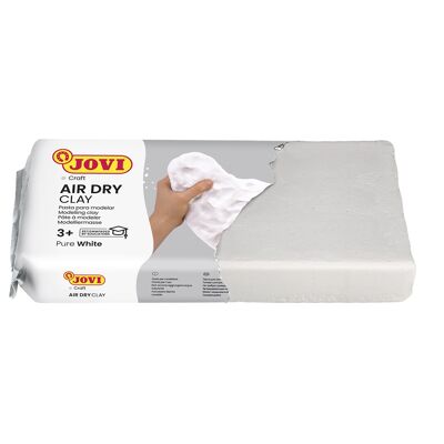 JOVI - Air Dry, Pasta de modelar Jovi, Secado al aire sin horno, Color blanco, 250 Gramos