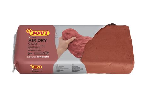 JOVI - Air Dry, Pasta de modelar Jovi, Secado al aire sin horno, Color terracota, 1 Kilo
