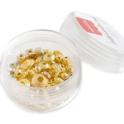 Mix de perles intercalaires rondelles heishi - Doré - 12 g