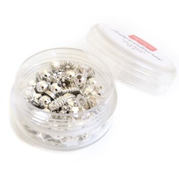 Mix de perles intercalaires rondelles heishi - Argent - 12 g 1