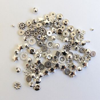 Mix de perles intercalaires rondelles heishi - Argent - 12 g 2