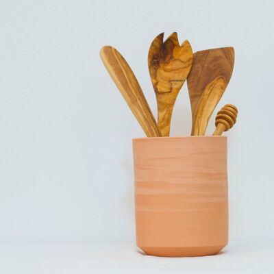 Terracotta kitchen utensil holder