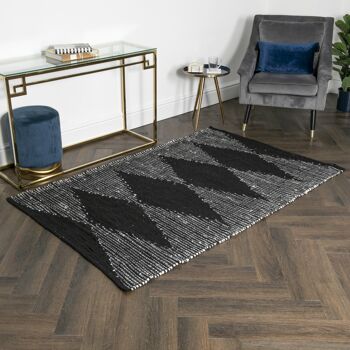 Tapis en cuir et coton Lea Diamond (120 x 180 cm) 1