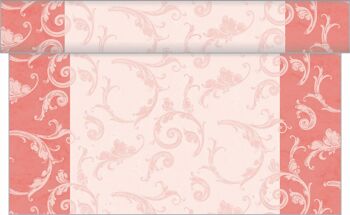 Chemin de table Romantic en rose en Linclass® Airlaid 40 cm x 4,80 m, 1 pièce 1