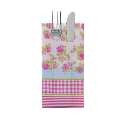 Cutlery napkin Mary in pink from Linclass® Airlaid 40 x 40 cm, 12 pieces