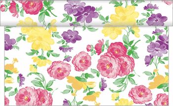 Chemin de table Johanna en Linclass® Airlaid 40 cm x 4,80 m, 1 pièce - fleurs florales 1