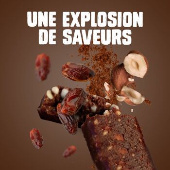 Barres de fruits protéinées bio, cacao cru & noisettes, 20% de protéines, vegan, sans gluten, encas sain pour les gourmands et les sportifs 6