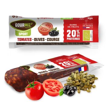 Barres de fruits protéinées bio, tomate, olives & graines de courge, 20% de protéines, vegan, sans gluten, encas sain pour les gourmands et les sportifs 10