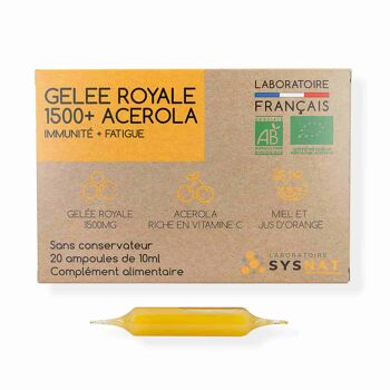 Gelée Royale 1500mg + Acérola BIO - 20 ampoules