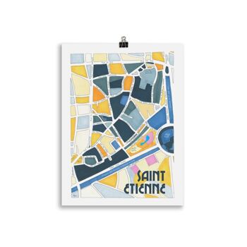 AFFICHE Illustrée Plan du Quartier Saint-Etienne, TOULOUSE 4