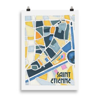 AFFICHE Illustrée Plan du Quartier Saint-Etienne, TOULOUSE 6