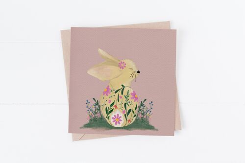 Bunny & Flowers, just because card