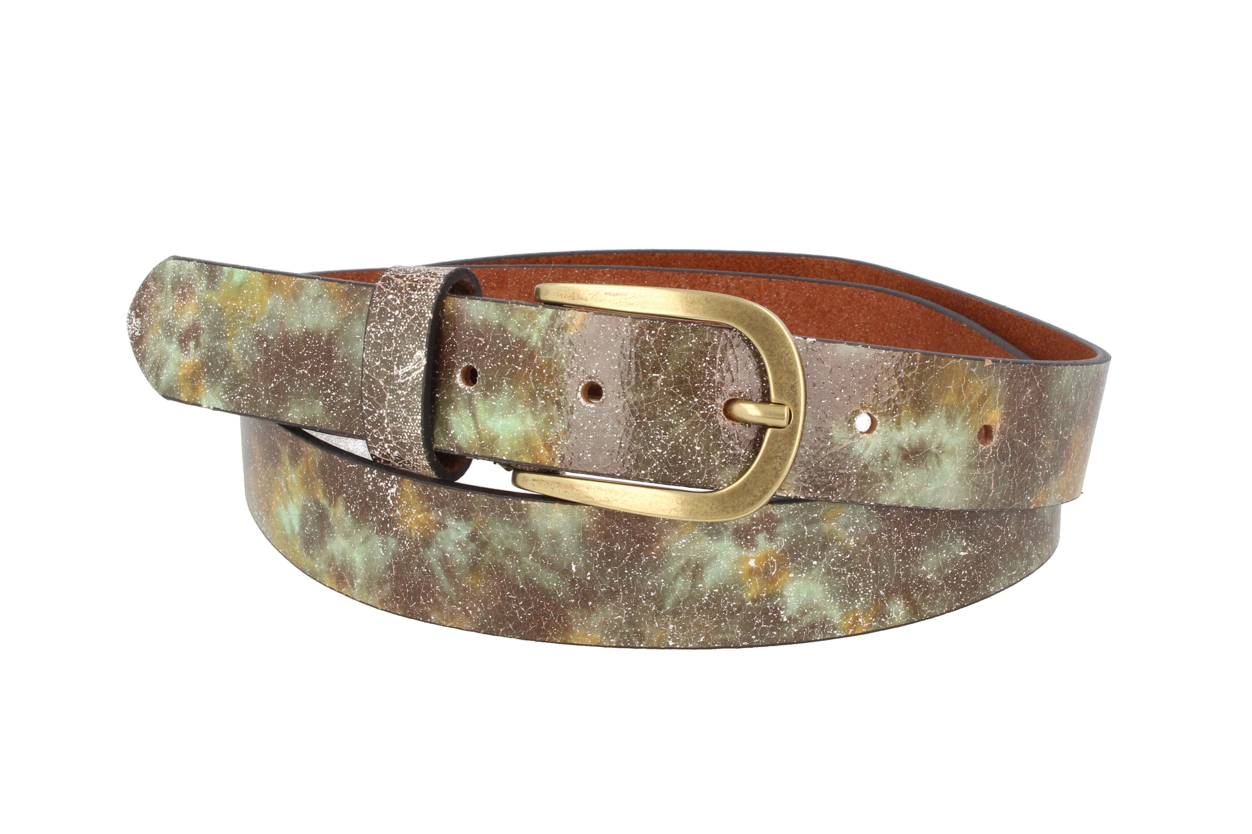 Cintura Donna Pelle Verde Marrone Bosco