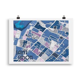 AFFICHE Illustrée Plan du Quartier Saint-Simon, TOULOUSE 6