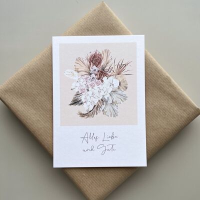 Alles Liebe und Gute - Glückwunschkarte aus Baumwollpapier