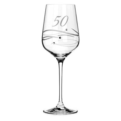Spiralförmiges Weinglas zum 50-jährigen Jubiläum