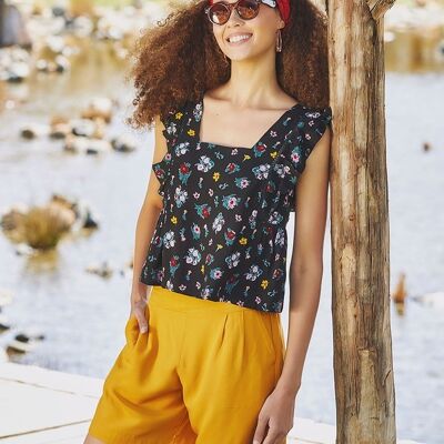 Shorts Verano Mujer Estilo Boho Amarillo