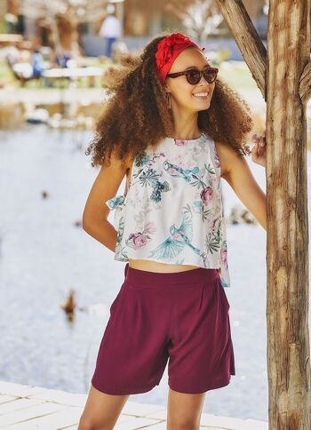 Boho Style Short d'été violet pour femme 1