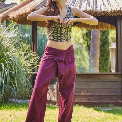 Pantalon de pêcheur d'été pour femme en violet