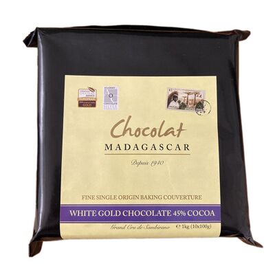 Cobertura de chocolate blanco 45% cacao