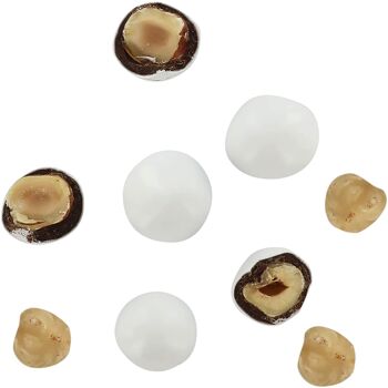LES GOURMANDES : NOISETTES torréfiées enrobées de sucre + CHOCOLAT NOIR 500g BLANC 2
