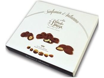 Symphonie d'automne : noix du Chili, amandes et noisettes au chocolat noir et poudre de cacao 580g COFFRET CADEAU 1