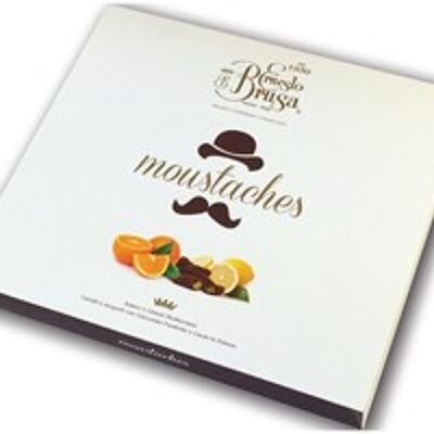Schnurrbärte: kandierte Orangen- und Zitronenschalen mit dunkler Schokolade und Kakaopulver 580 g GESCHENKBOX