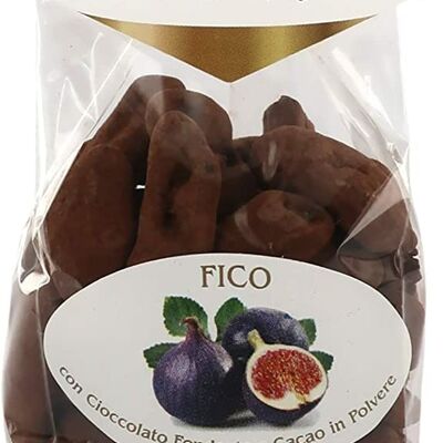 FIG FILLETS, dark chocolate + cocoa powder 155g bag