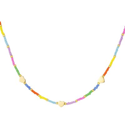 rainbow necklace with hearts