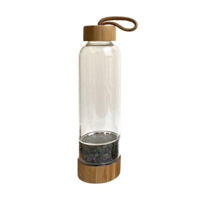 Kristallwasserflasche, 400 ml, 25 x 6 x 6 cm, Kammerflasche, Labradorit