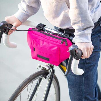 Sacoche de guidon de vélo sac de vélo et sac banane en un, sac 5 en 1, sac à bandoulière, sac à main, sac de cadre (rose) 2