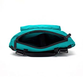 Sacoche de guidon de vélo, sacoche de vélo et sac banane en un, sac 5 en 1, sac à bandoulière, sac à main, sacoche de cadre (turquoise) 8