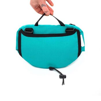 Sacoche de guidon de vélo, sacoche de vélo et sac banane en un, sac 5 en 1, sac à bandoulière, sac à main, sacoche de cadre (turquoise) 10