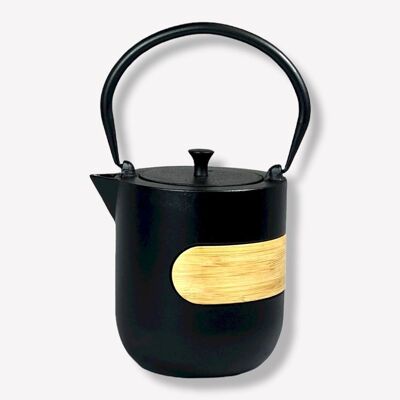 Kuomo cast iron teapot, iron pot capacity 1.0l in black