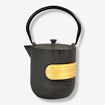 Tetera de hierro fundido Kuomo, capacidad de la olla de hierro 1.0l en gris