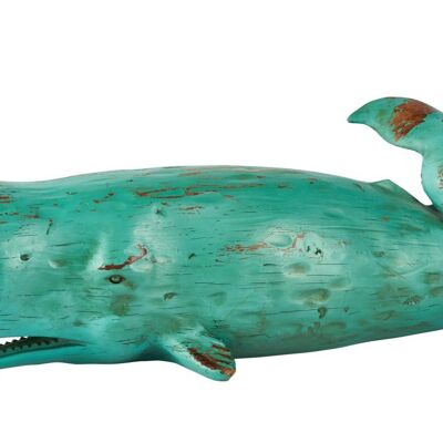 Decorazione figura balena sdraiata 47x16x15,5 cm