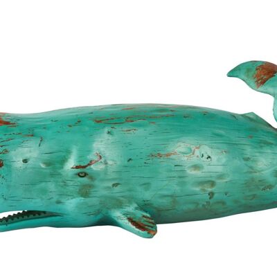 Décoration figurine baleine couchée 47x16x15,5 cm